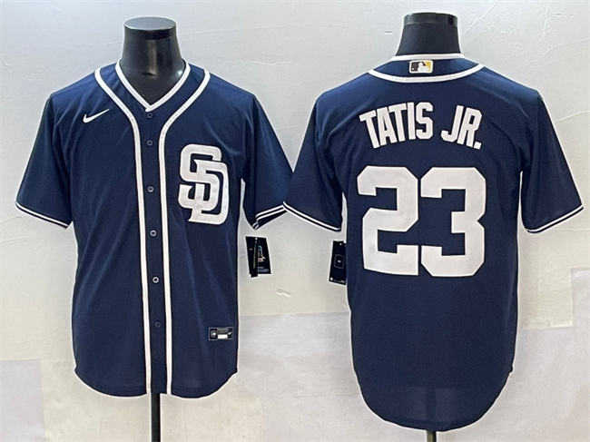 Men's San Diego Padres #23 Fernando Tatis Jr. Navy Cool Base Stitched Baseball Jersey Men's San Diego Padres #23 Fernando Tatis Jr. Navy Cool Base Stitched Baseball Jersey